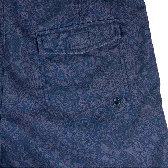 Penguin Munsing Wear Paisley Floral Swimming Trunks Mens Size 31 Navy Blue - Picture 7 of 9